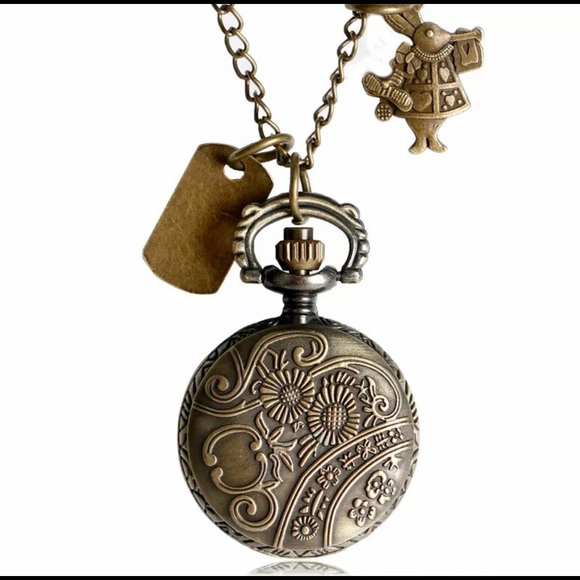 Vintage Alice in Wonderland Pocket Watch Necklace - Picture 7 of 14